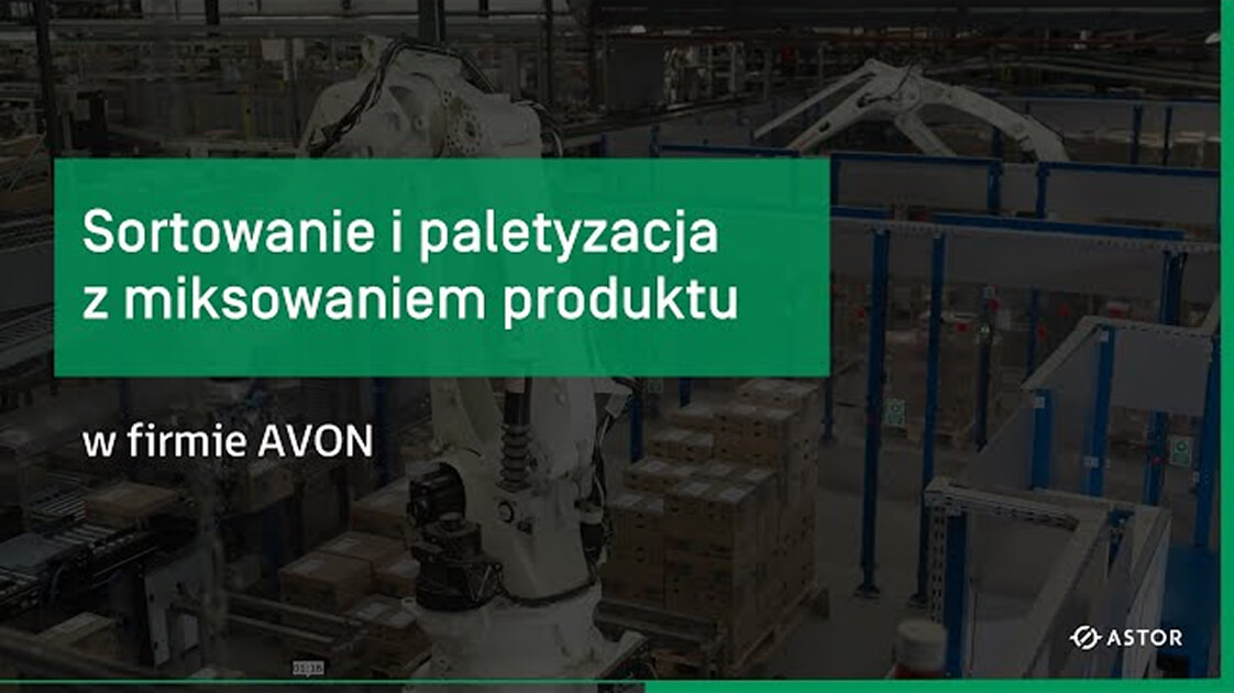 miniatura z linkiem do filmu Sortowanie i paletyzacja z miksowaniem produktu w firmie AVON