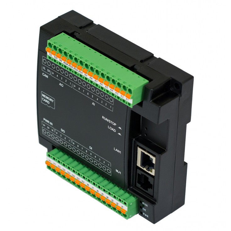 Sterownik PLC RCC972; RS232, Ethernet, CsCAN, MicroSD;  8x AI (0-20mA), 4x AO (0-20mA), 8x DI 24 VDC, 4x DO 24 VDC; zasilanie 9-30 VDC