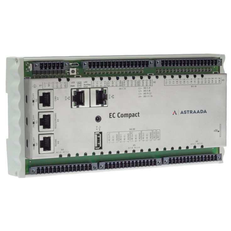 Wyprzedaż - Astraada One Compact ECC2201 DUO - 16DI, 16DO, 12AI, 6AO; web server, MQTT, RS232/485, CAN, Ethernet, EtherCAT, Ethernet, Modbus TCP/RTU