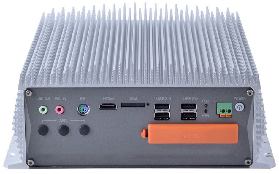 Komputer przemysłowy typu BOX, Intel i5-7400, 8GB RAM, SATA SSD 256 GB, WIN10-PRO/64/ENG, 1x PCIe, 4x RS232, 2x RS232/485, 4x USB 2.0, 4x USB 3.0, 2x LAN, DVI, VGA, HDMI, zasilanie 12-24VDC z zasilaczem biurkowym w zestawie 3