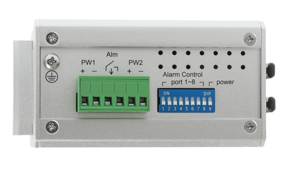Switch niezarządzalny przemysłowy, Ethernet - 8-portowy (6 x 10/100 Base-TX + 2 złącza SC singlemode (100 Base-X) 2
