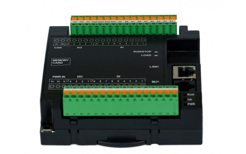PROMOCJA - Sterownik PLC RCC972; RS232, Ethernet, CsCAN, MicroSD;  8x AI (0-20mA), 4x AO (0-20mA), 8x DI (24VDC), 4x DO (24VDC); zasilanie 9-30 VDC 6