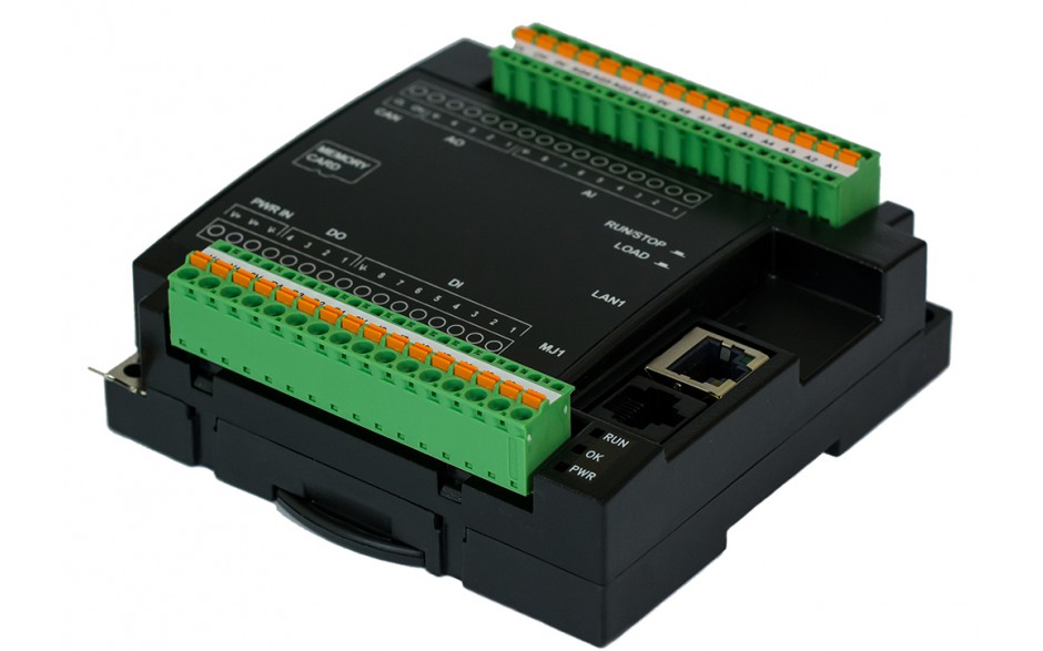 Sterownik PLC RCC972; RS232, Ethernet, CsCAN, MicroSD;  8x AI (0-20mA), 4x AO (0-20mA), 8x DI 24 VDC, 4x DO 24 VDC; zasilanie 9-30 VDC 8