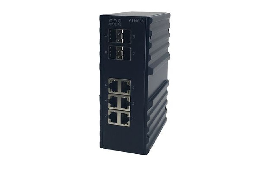 Switch przemysłowy 10 portowy; PROFINET  I/O; zarządzalny; 6 x 100/1000 Mbps (RJ45); 4  x 100/1000 Mbps (SFP); obsługa MRP S2 i  Redundancji; IP30; -40 do 70 St C. Gwarancja  24m-cy