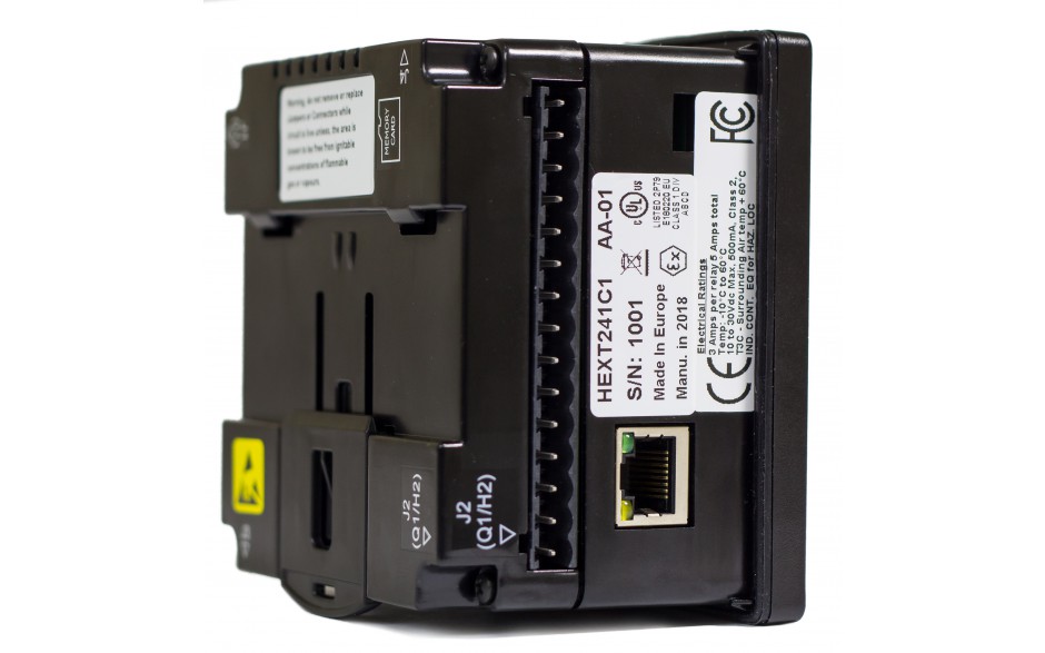 Sterownik PLC z HMI EXLt - 3.5", Ethernet; 24 DI (24V; 4 HSC); 16 DO (24V; 2 PWM); 2 AI (0-10V; 0-20mA; 4-20mA) 9