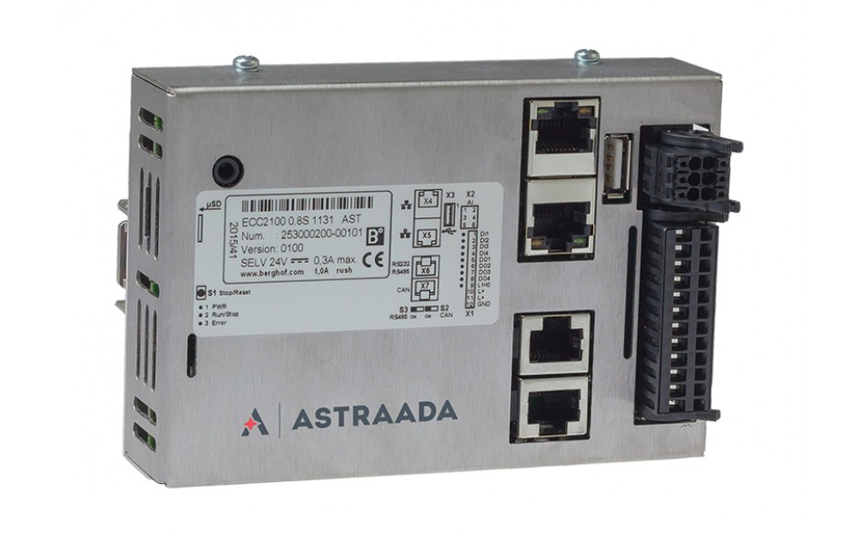 Astraada One Compact Slim ECC2100 - 4DI, 4DO, 4AI, web server, MQTT, RS232/485, CAN, EtherCAT, Modbus RTU/TCP (253000200) 3