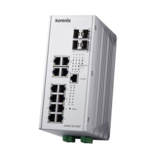 Switch Ethernetowy 12xRJ45 (10/100/1000 Base-TX) + 4G SFP, PoE, zarządzalny (SNMP, WEB), RapidSuperRing, -40+70